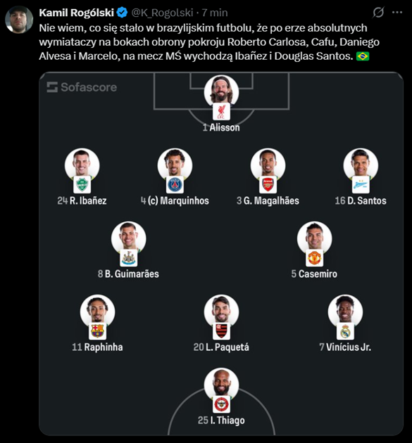 Tak wyglądają BOKI OBRONY reprezentacji Brazylii w 2026 roku xD